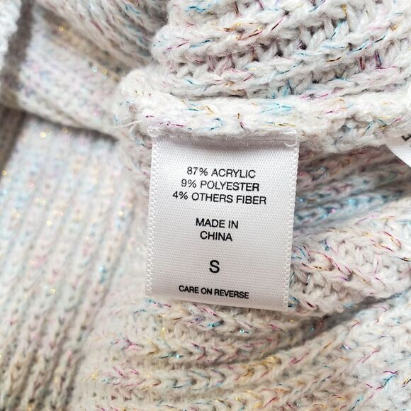 SOHO NY Rainbow Metallic Boatneck Knit Sweater Size S - Picture 5 of 7